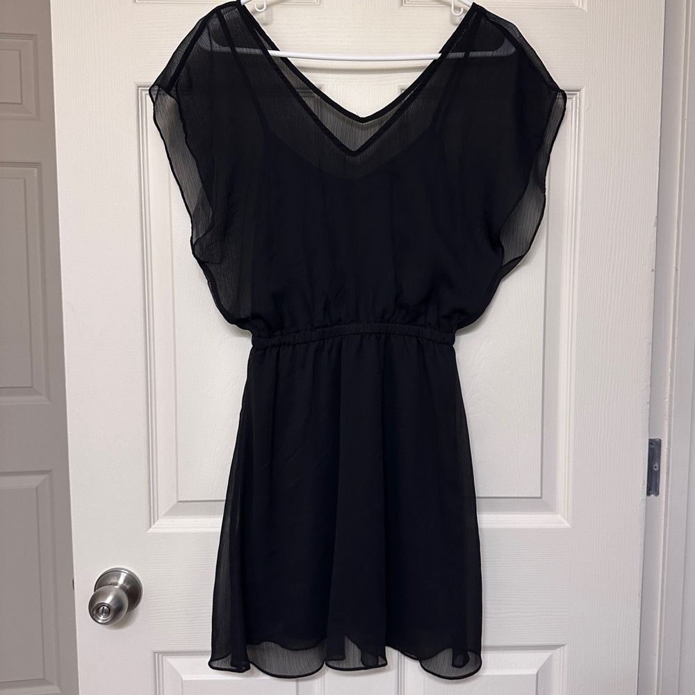 Dark Grey Sheer Layer Express Dress (Small)